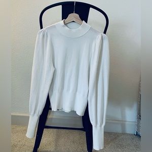 Express Mock neck knit top, in ivory